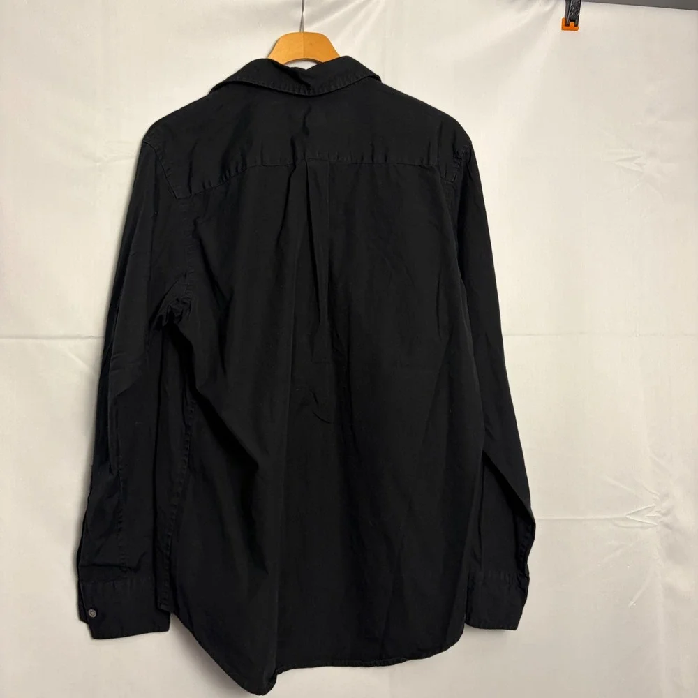 Banana Republic Mens Relaxed Fit Button Down Shirt Black Cotton Small 164039